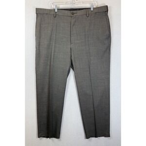 Savane Stretch Performance Men's Sz 42x30 Brown Chinchilla No Iron Pants NWT $75